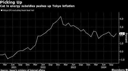 Tokyo Inflation Speeds Up Above 2% as Energy Subsidies Fade