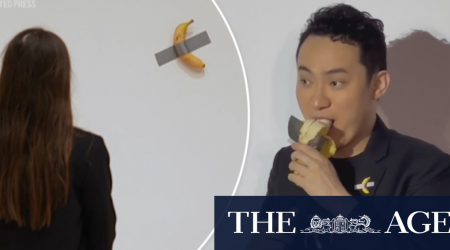 Cryptocurrency entrepreneur who bought banana art for $9.5 million eats the fruit in Hong Kong