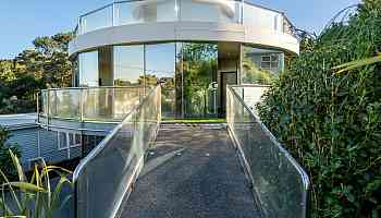 Circular Glass House Rotates Continuously At A Full 360 Degrees