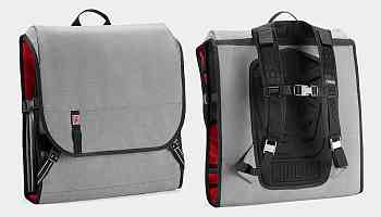 Odd backpack is designed for carrying spare bicycle tires and large objects