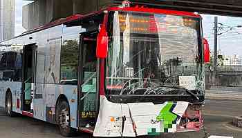 5 injured in collision between Taichung bus and car