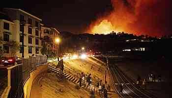 Wildfire explodes in Malibu...