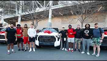 NFL QB Brock Purdy Surprises His Offensive Line With Brand-New Toyota TRD Pros