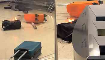 Video: Panic At Berlin Airport As Flyer's Backpack Catches Fire