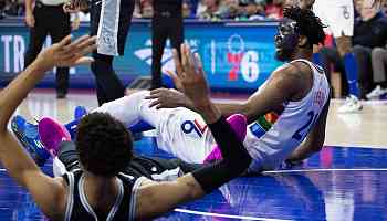 76ers win after Embiid ejected in chaotic first half