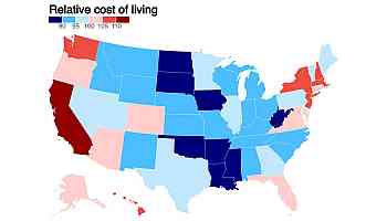 One map shows how expensive it is to live across the country