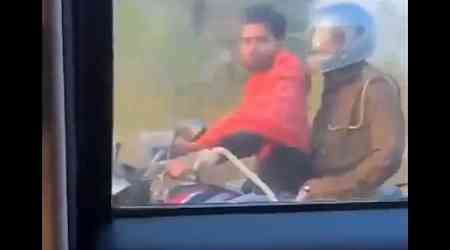 Watch: Handcuffed, Helmetless Criminal Rides Bike As Cop Sits Pillion