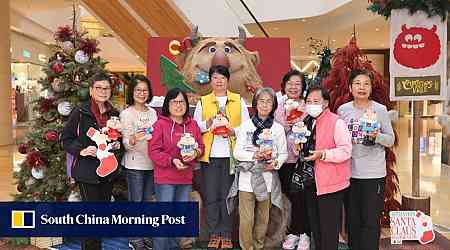 Operation Santa Claus: Furry monster charity drive at Hong Kong shopping centre