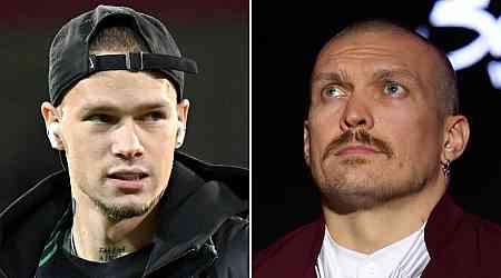 Mykhailo Mudryk makes first public appearance since failed drugs to help Oleksandr Usyk