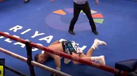 Aussie humiliated, left sprawling by KO