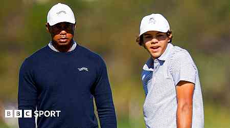 Tiger Woods and son Charlie, 15, tied for first in Orlando