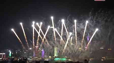 Pyrotechnics show dazzle HK on Christmas Eve