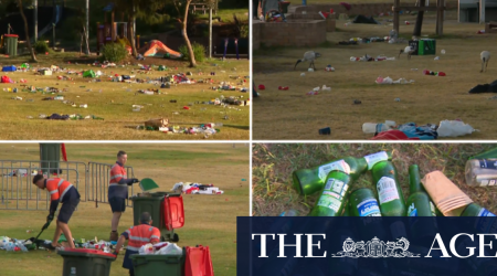 Sydney beach left covered in rubbish on Boxing Day