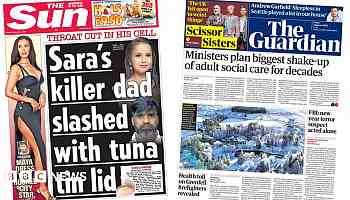 Newspaper headlines: Sara Sharif's dad 'attacked' and social care 'shake-up'