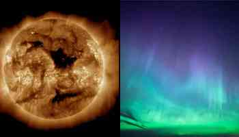 Solar Wind from Sun's Large Coronal Hole Could Create Auroras This Weekend