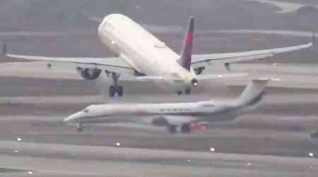 Insane footage of near miss on runway