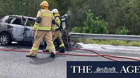 Car fire closes section of Bruce Highway temporarily