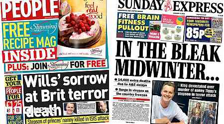 Newspaper headlines: Prince William's 'sorrow' and 'bleak midwinter'