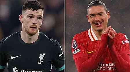 Darwin Nunez and Andy Robertson are leaving Liverpool star red-faced