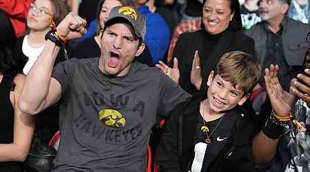 Ashton Kutcher Steps Out With Son Dimitri, 8, at WWE 'Monday Night Raw'