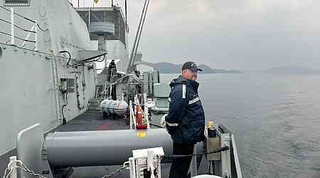 Canadian naval vessel shadowed by Chinese war ship in the East China Sea