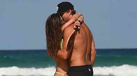 Alessandra Ambrosio Wraps Herself Around BF Buck Palmer on Brazilian Beach