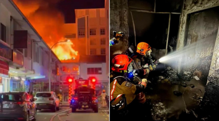 100 people evacuated after fire breaks out at shophouse in Sembawang 