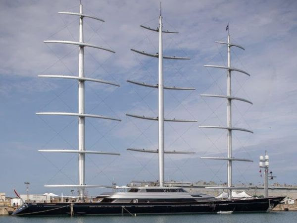 New images of 88 metre Perini Navi superyacht Maltese Falcon