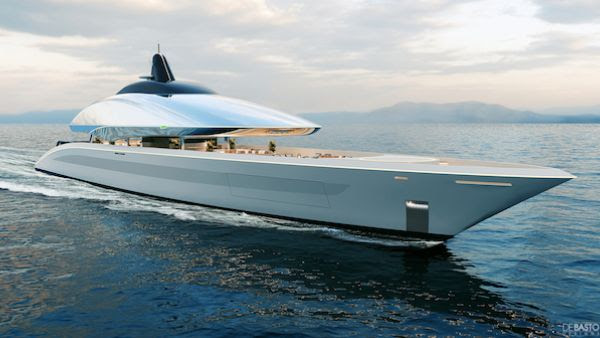 De Basto Design unveils new 92 metre reflective glass super yacht concept Project MED
