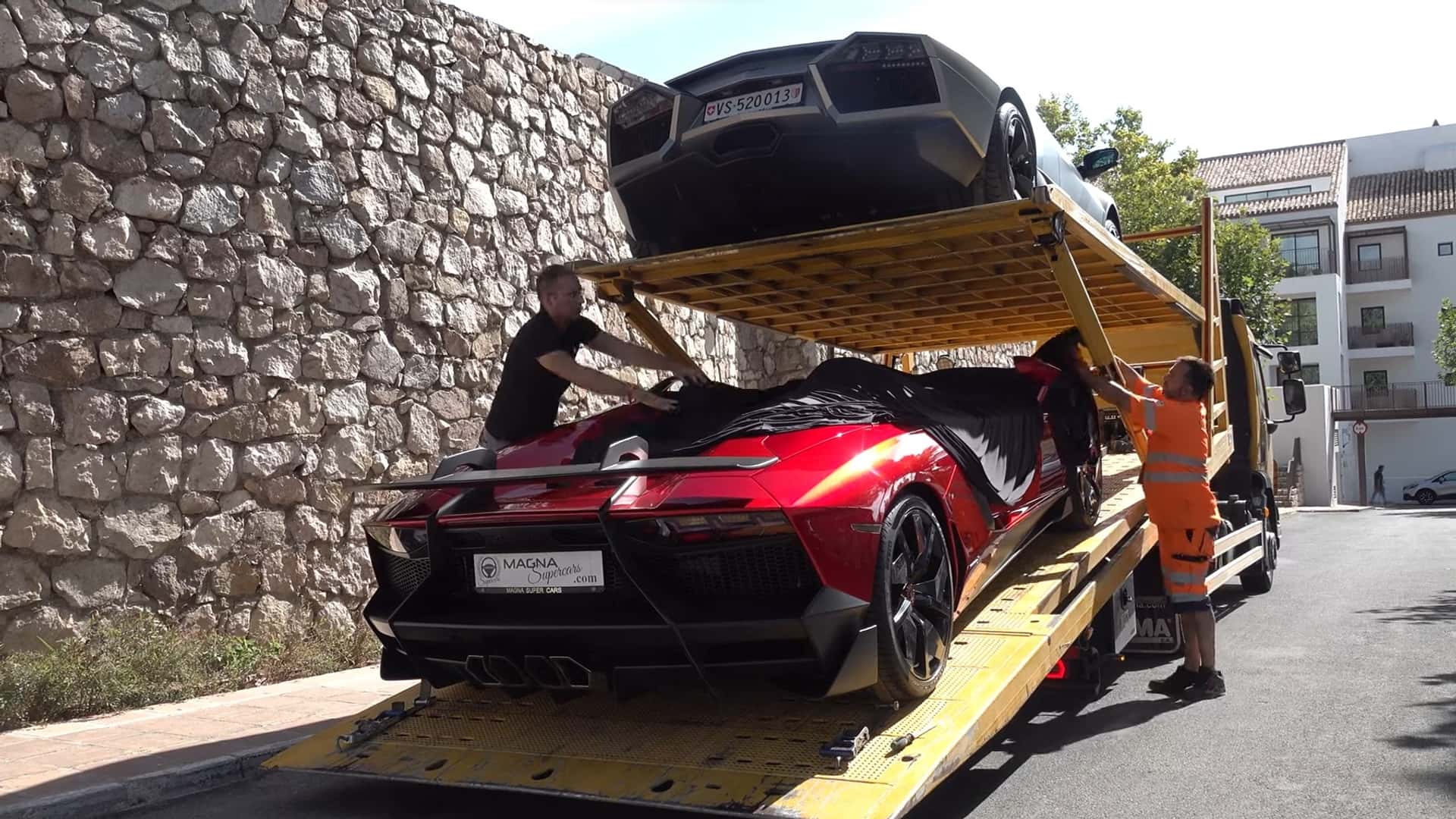 Unique Lamborghini Aventador J, Rare Reventon Roadster Filmed Up Close