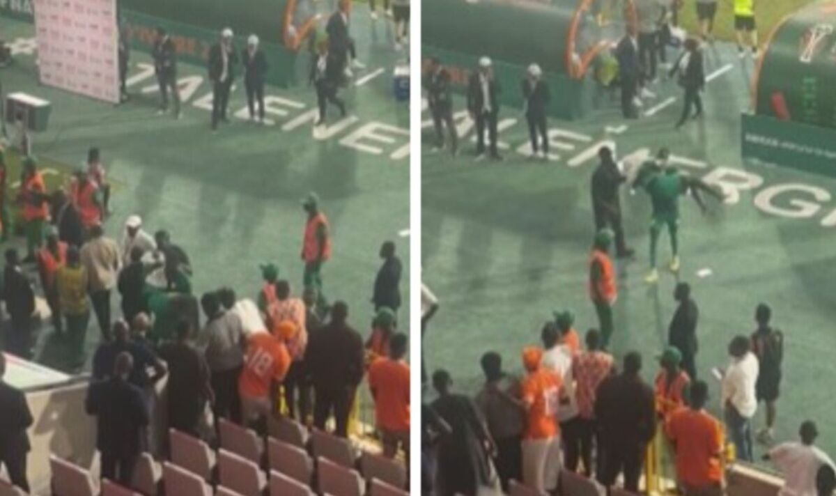 AFCON star carries crying team-mate off the pitch after traumatising loss