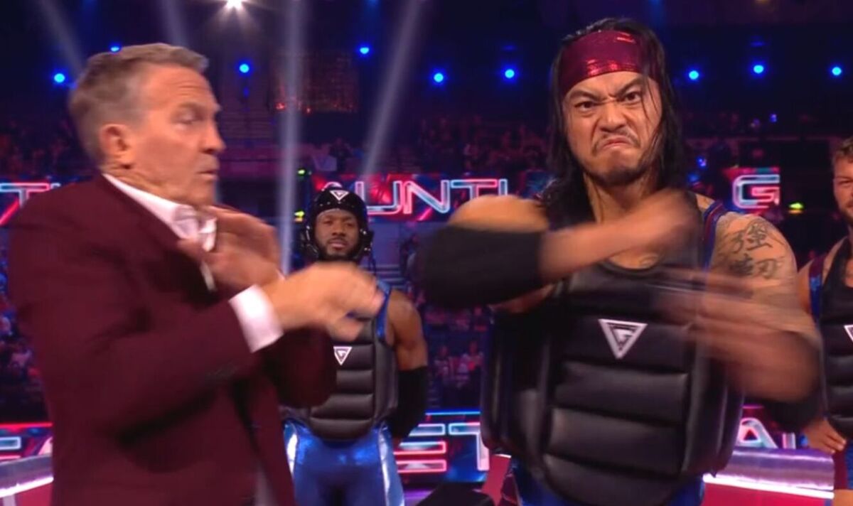 Gladiators star punches Bradley Walsh's microphone and storms off after loss