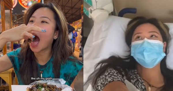 'I eat until shiok': Singaporean lands herself in hospital after trying bags of insects at night market in Bangkok