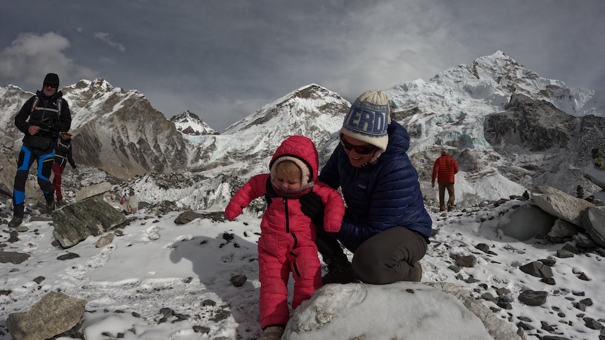 Perth mountaineering family trek with toddler to Mount Everest base camp