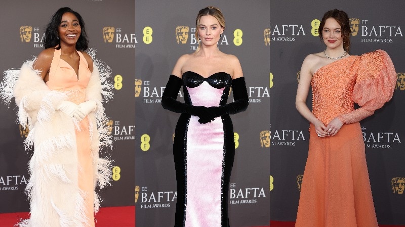 BAFTAs red carpet: Statement trains, puffy sleeves, and a feast of salmon