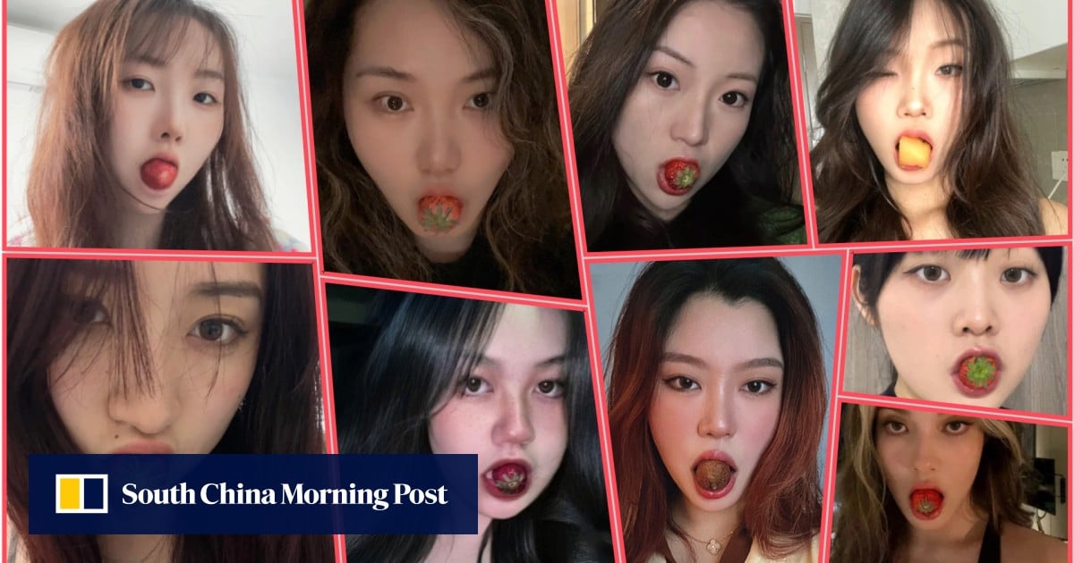 Strange strawberry-sucking craze: why young women in China are obsessed with fruity fad and who started it