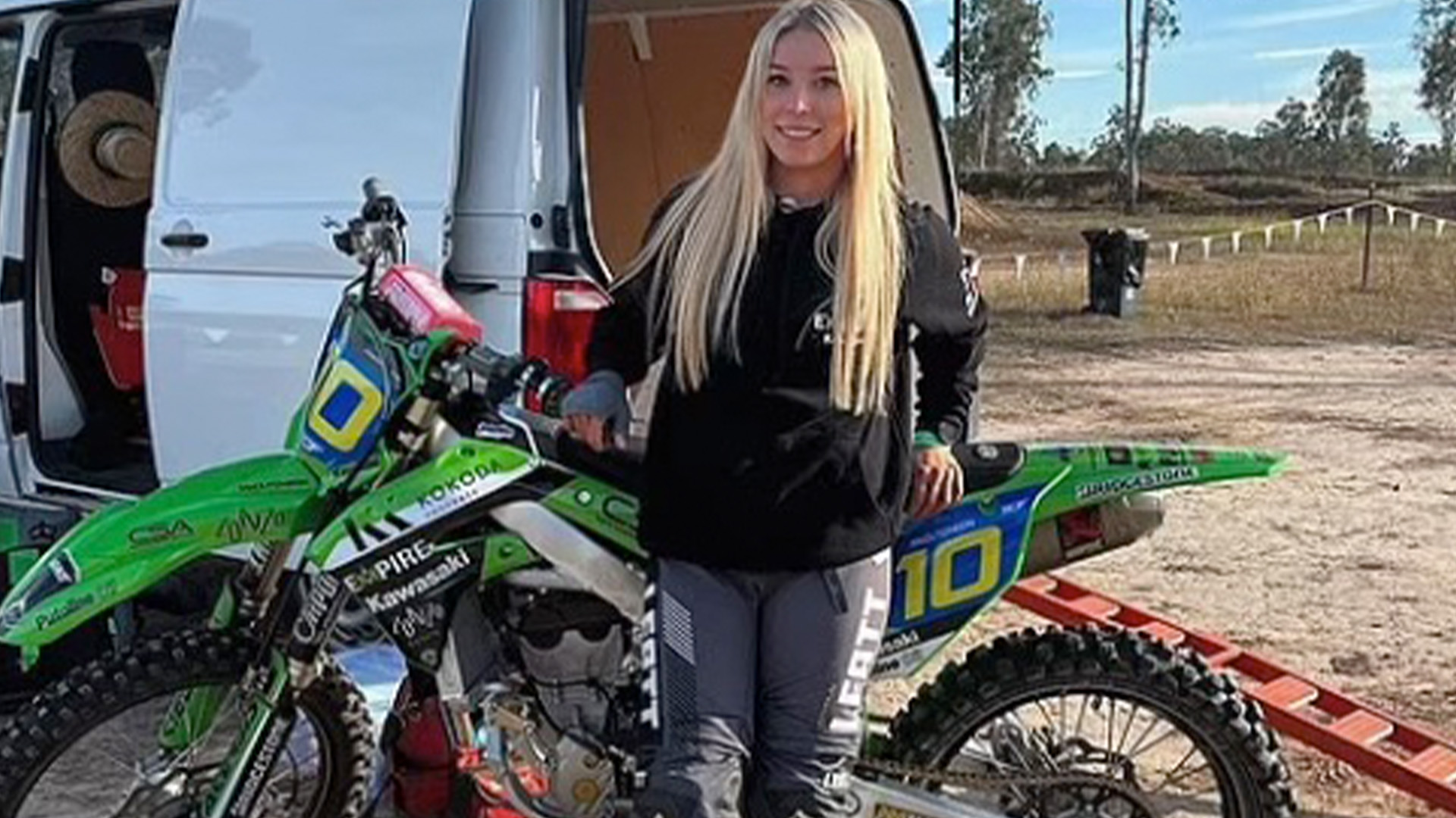 Teen motocross rider narrowly escapes death after shattering face in horror crash that saw her helmet filled with blood