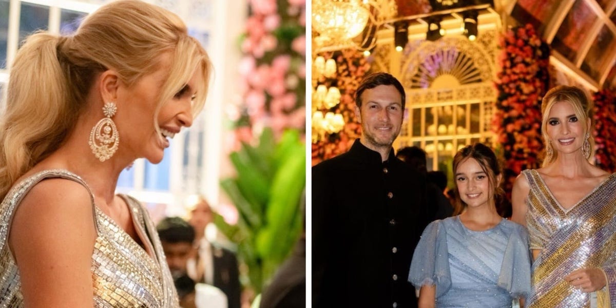Ivanka Trump and her shiny sari are attempting to single-handedly revive the glamorous face of Trumpworld at Ambani's pre-wedding bash