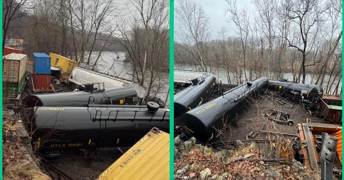 Train derails in Pennsylvania's Lehigh Valley, sending freight cars into Lehigh River