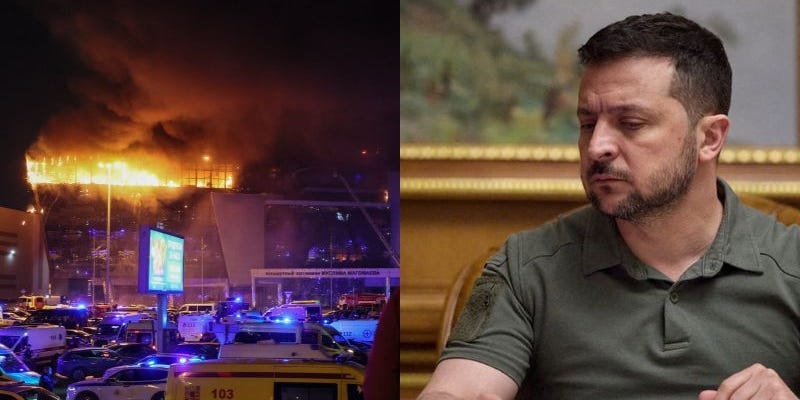 Russia was too distracted trying to conquer Ukraine to notice ISIS-K gunmen slip into Moscow to massacre concertgoers, says Zelenskyy