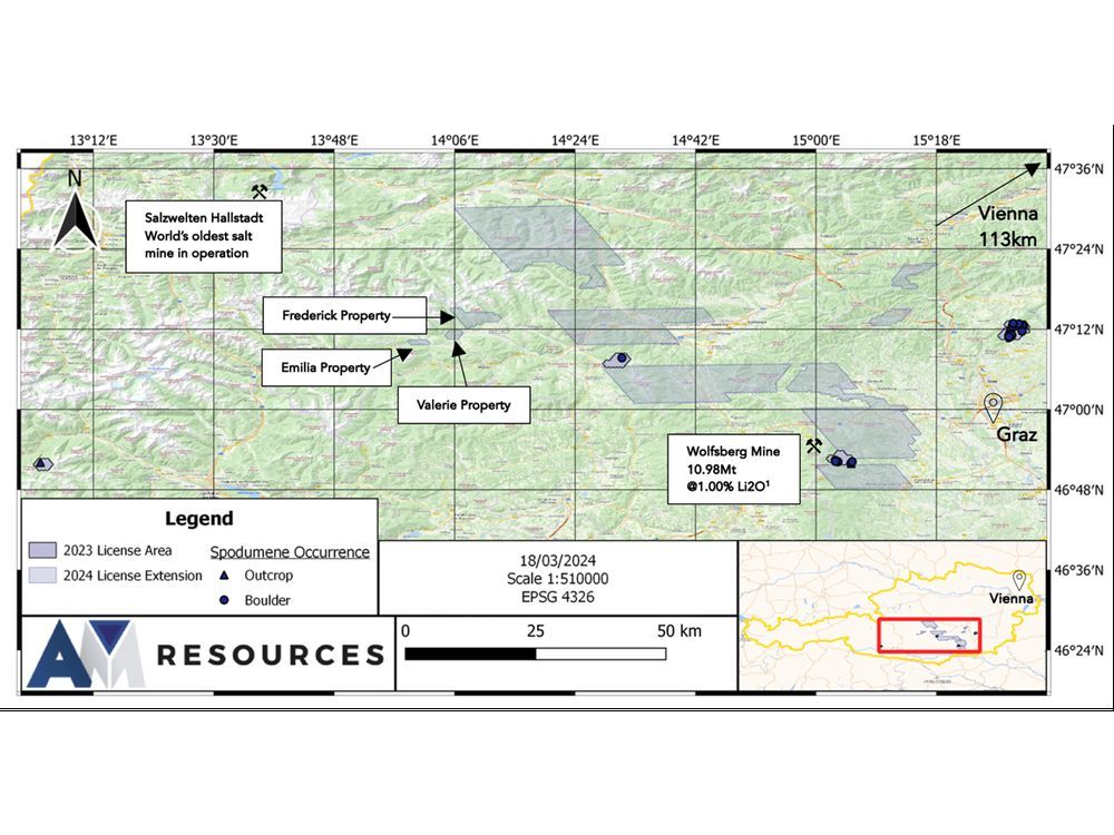 AM Resources Identifies 49 New Pegmatites on its Significant Land Package in the Austrian Pegmatite Belt