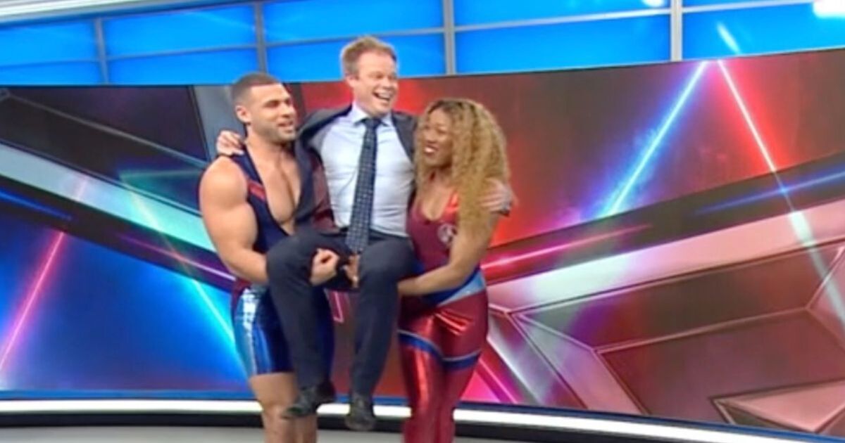 BBC Breakfast descends into chaos as Gladiator stars forced to carry presenter off-air