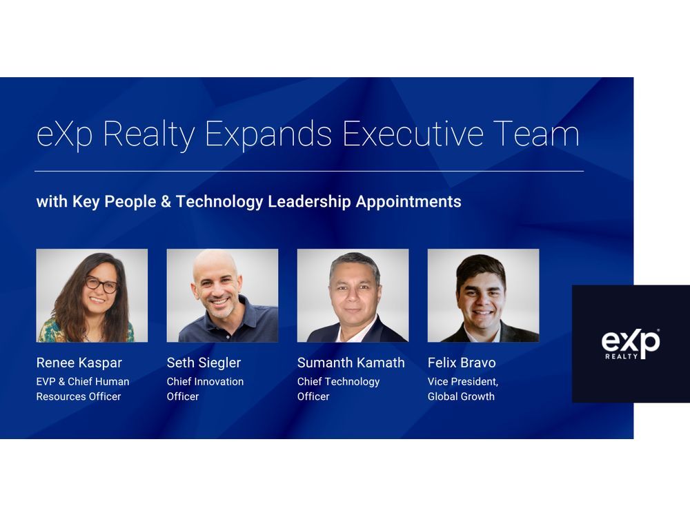 eXp Realty Expands Executive Team With Key Human Resources and Technology Leadership Appointments
