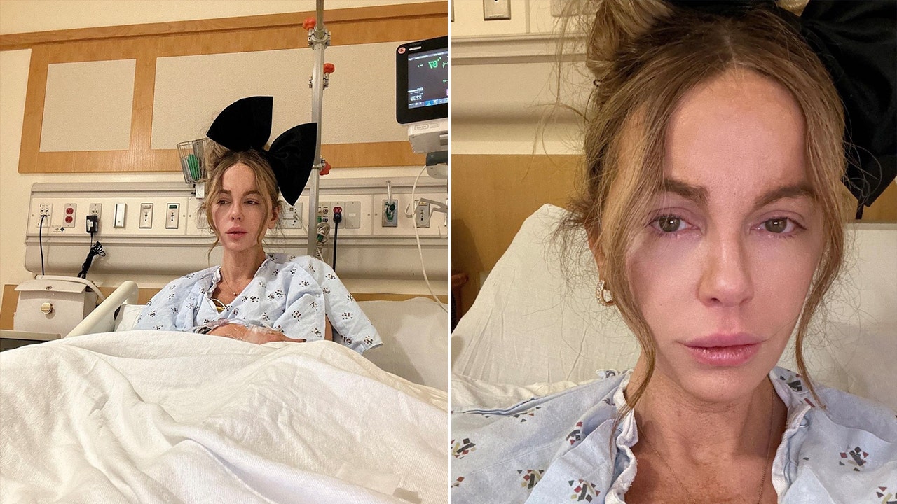 Kate Beckinsale reveals hospitalization as she shares tearful photos