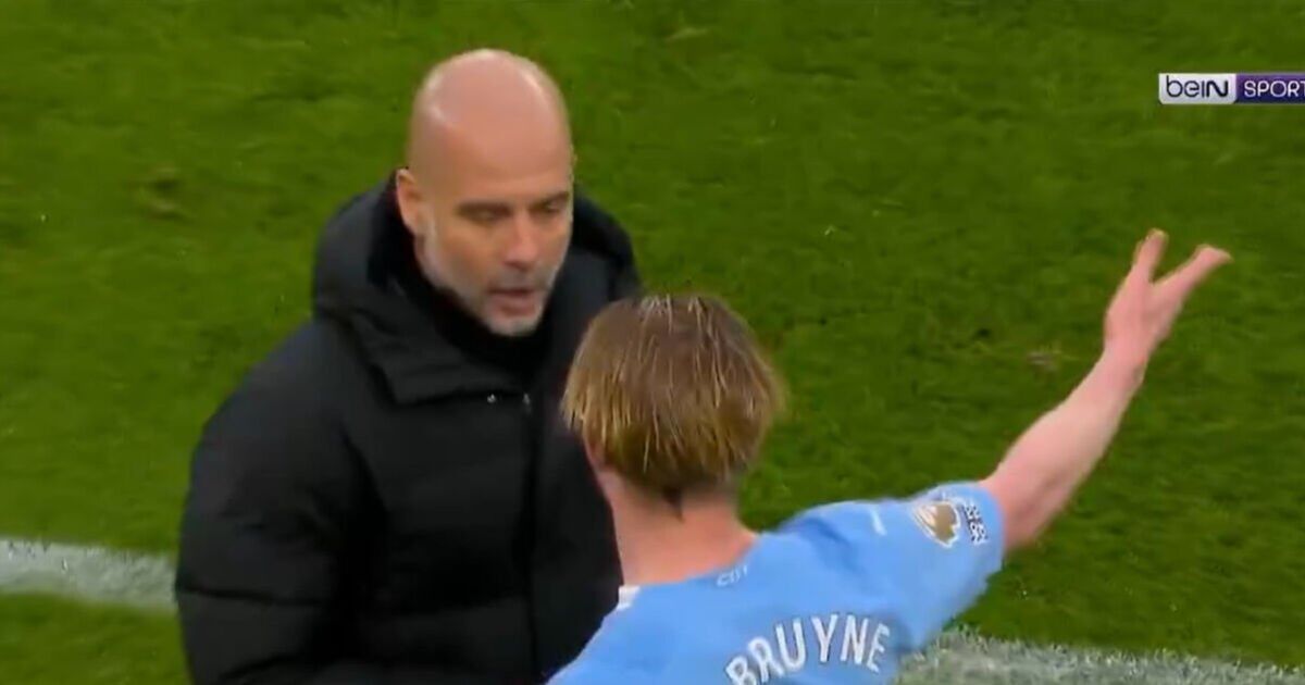 Man City star Kevin De Bruyne snaps at Pep Guardiola after being hooked vs Liverpool