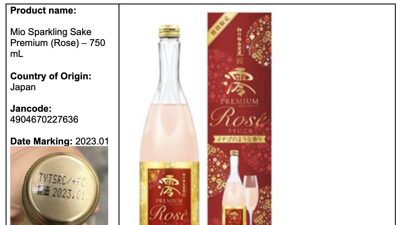 SFA recalls Japanese sake wine linked to kidney problems and death