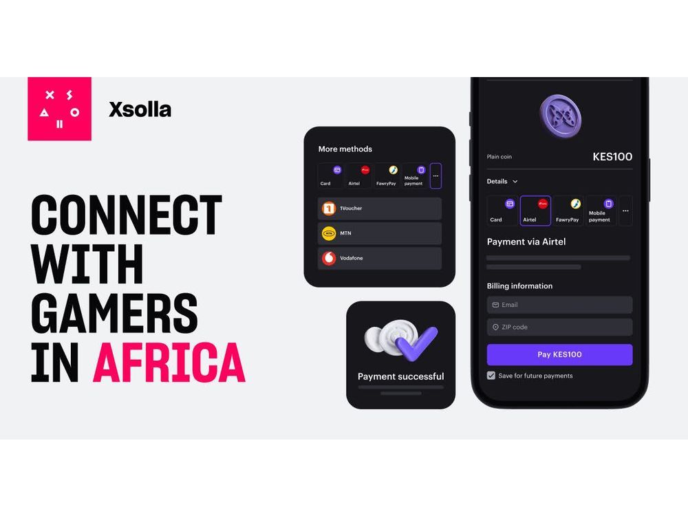 Xsolla Brings New Payment Methods for Gamers in Africa, Adding Access for 440 Million Customers and Users