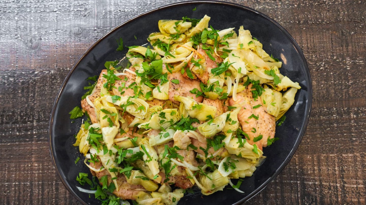 This Sheet Pan Lemon Chicken With Artichokes Is the Perfect 30-Minute Meal