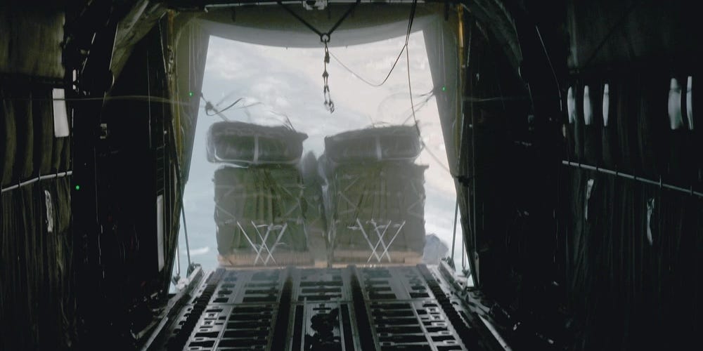 Photos show the US C-130 Super Hercules missions airdropping supplies to war-torn Gaza