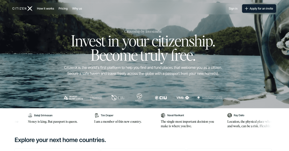 CitizenX: Invest in Citizenship